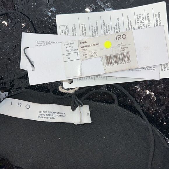 NWT IRO ERNA Black Sequins Top Small - Picture 11 of 15